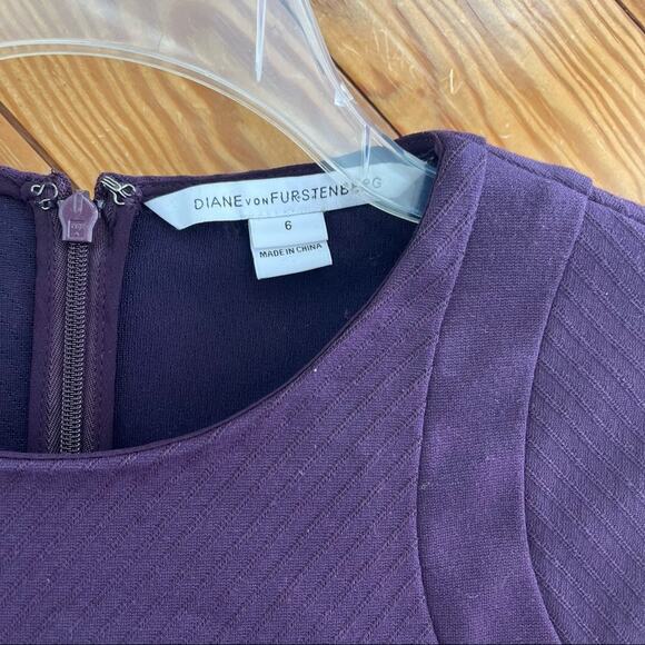 Diane Von Furstenberg Fit and Flare Dress Purple - Picture 3 of 6